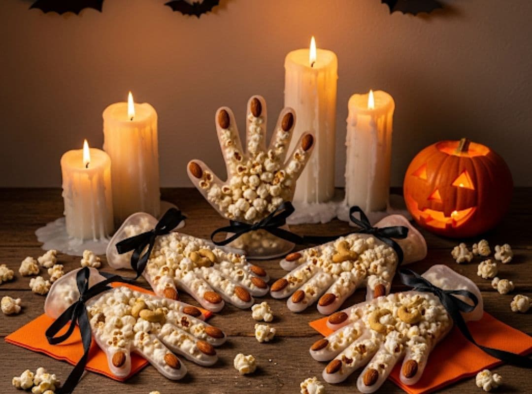 Auf diesem Bild siehst du gesunde Halloween Snacks für Kinder. Bunte, kreative und kreative Snackideen, die perfekt für eine kinderfreundliche Halloween-Party geeignet sind.